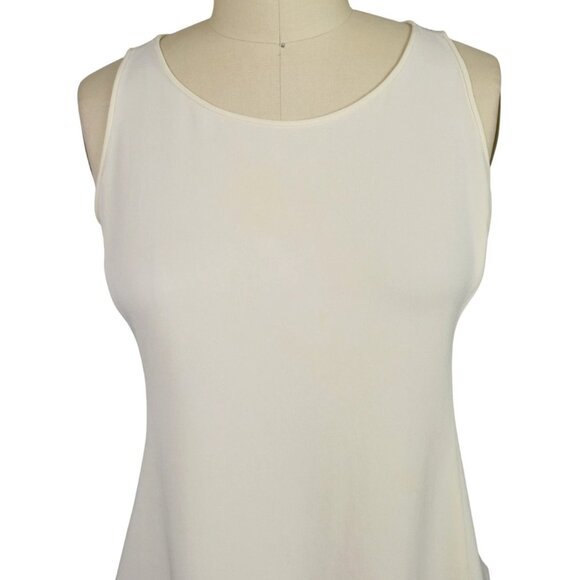 ARMANI COLLEZIONI SILK IVORY SHELL SLEEVELESS TOP - Picture 2 of 7